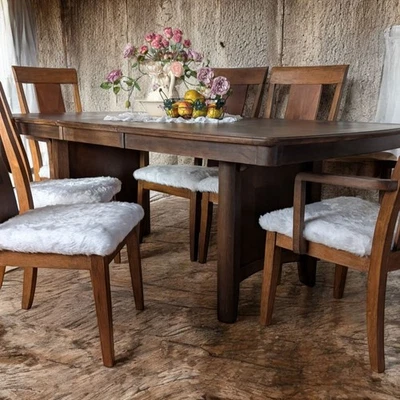 Large Art Deco Extended Table & 6 Chairs, Restored and Upholstered - Image 1 of 4