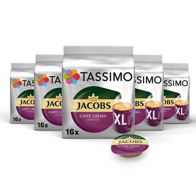 TASSIMO Kapseln Jacobs Caffè Crema Intenso XL T Discs 5x16 Getränke - Bild 1 von 4