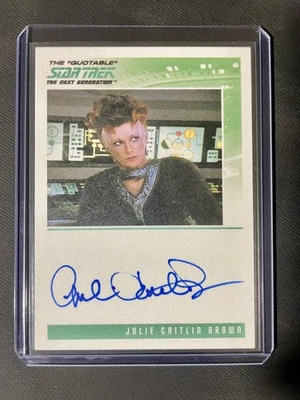 JULIE CAITLIN MARRÓN EDICIÓN LIMITADA TARJETA DE AUTÓGRAFO VECTOR COTIZABLE STAR TREK TNG Foto 1 de 2
