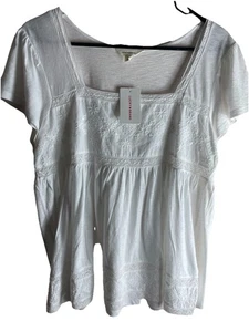 NWT Lucky Brand Womens Size Medium White Top - Picture 1 of 6