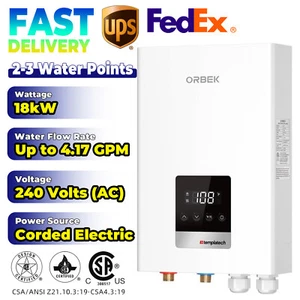 ORBEK 18kW 240V Instant On-Demand Electric Tankless Water Heater for Whole Home - Picture 1 of 11