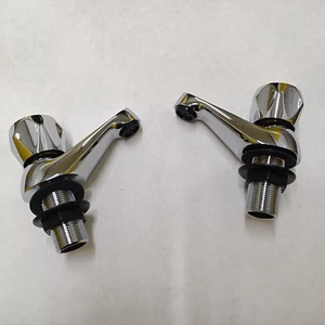 New - Broomhill Chrome Plated Bath/Basin Pillar Taps 3/4 - Picture 1 of 3