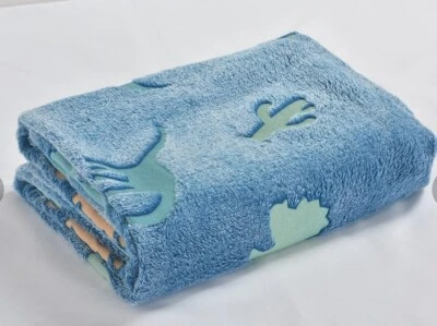 NIGHT ZONE Dinosaur Glow In The Dark Multicolour Blanket Soft Fleece Throw Kids Throw