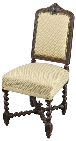 Antique Dining Chair Hunting Renaissance Barley Twist Gold Oak Cover