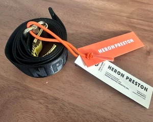 π HERON PRESTON Black Web Belt Metal Buckle β’ Unisex 50β Length β’ Made In Italy - Picture 1 of 3