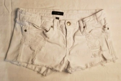 Pantalones Cortos Bebe Mujer Blanco Elastizado Denim Envejecido Talla 27 37-8 Foto 1 de 4