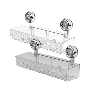 Suction Cup Shower Rack Caddy Bathroom Soap Toiletries Shelf Basket Organiser - Picture 1 of 14