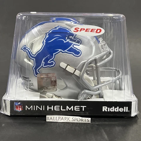 Detroit Lions Riddell NFL Speed Mini Football Helmet BRAND NEW Cover