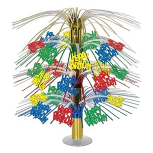 Beistle 57332-MC Multi-Color Happy Birthday Cascade Centerpiece - Pack of 6 - Picture 1 of 1