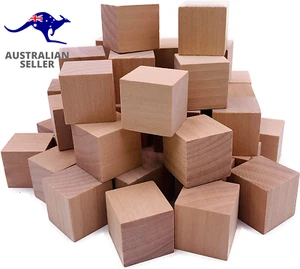 130Pcs 1 Inch Natural Solid Cube Wooden Unfinished Craft Wood Blocks Wood Cubes - Picture 1 of 12
