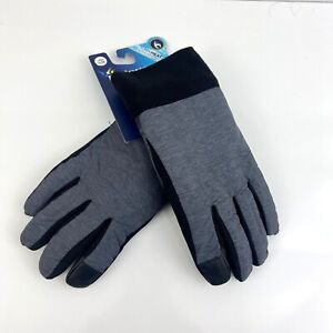 Isotoner Men's Sleekheat SmartDri Gloves Black Heather Size S/M Touchscreen Tech