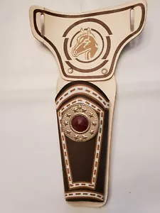 FONDINA PISTOLA GIOCATTOLO VINTAGE ANNI 70 CON GEMMA ROSSA - Foto 1 di 8