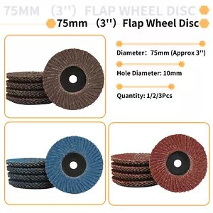 1/2/3Pcs 3 Inch Zirconium Angle Grinder Mini Flap Discs 75mm For Abrasive Tool - Picture 1 of 17