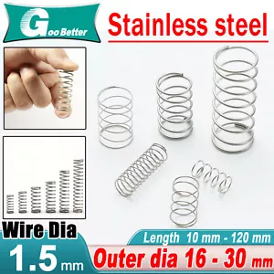 1,5 mm Draht 304 Druckfeder klein 16 mm-30 mm Durchmesser druckgepresst - Bild 1 von 27
