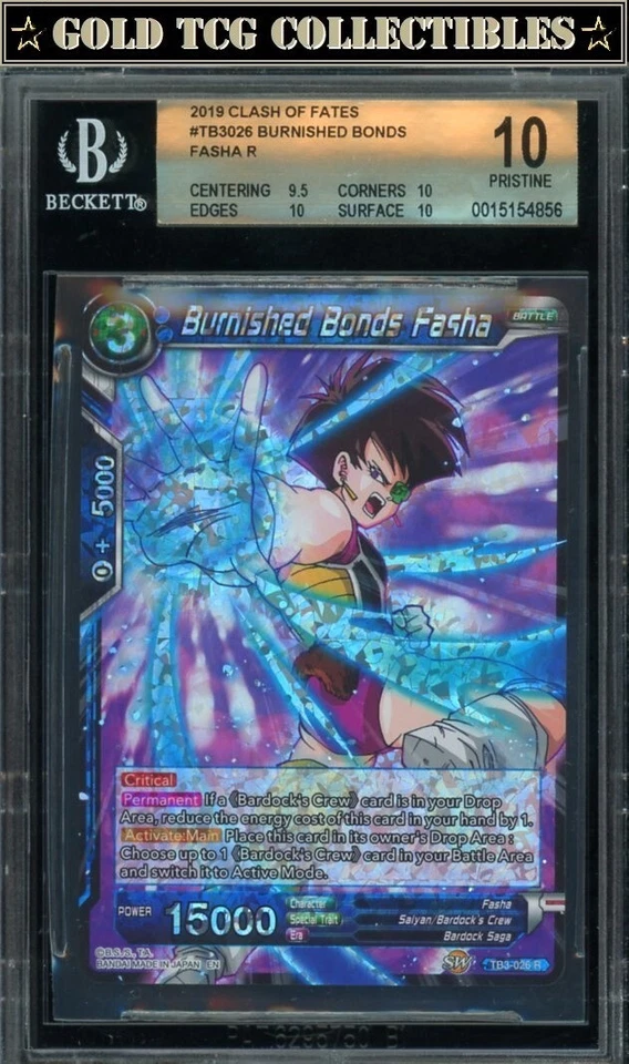 BGS 10 ⭐️ Fasha Clash of Fates Super Card Promo Waifu DBS DBZ Z Heroes - Image 1 of 1