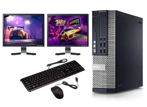 FCS Gaming PC Bundle Intel Core i7 8GB 1TB GT710 DUAL SCREEN Win10 ULTRA FAST - Picture 1 of 6