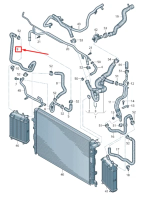 New AUDI RS3 Right Outer Engine Coolant Hose 8V0121472A - Image 1 of 4