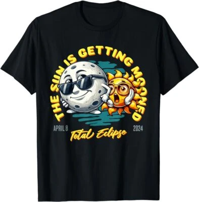 Funny Solar Eclipse April 2024 Sun is Getting Mooned T-Shirt,Unisex Tee, S -5XL - Image 1 of 4