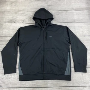 Sudadera deportiva con capucha Reebok Play Dry para hombre talla 2XL con cremallera 3 bolsillos - negra - Imagen 1 de 6