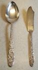 1935 NATIONAL SILVER NARCISSUS SILVER PLATE TABLESPOON 8" & BUTTER KNIFE 7 1/4" 
