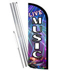 Live Music (DJ) Premium Windless Feather Flag Bundle (Complete Kit) OR Optional 