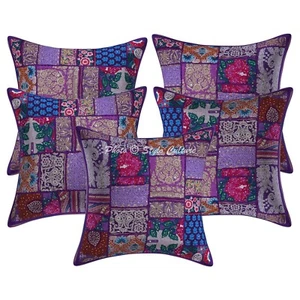 Nueva decoración del hogar patchwork vintage 20 x 20 en funda de almohada fun... - Imagen 1 de 6
