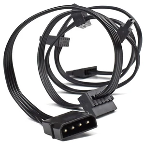 2x 4-Pin IDE Molex Male to 5 SATA 15-Pin Serial ATA Power Splitter Adapter Cable - Picture 1 of 6