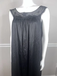 Camisón vintage de encaje de nailon negro talla grande 3 X para mujer sin mangas” - Imagen 1 de 10