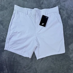 Pantaloncini Uomo 34 Bianco Golf Atletico Elasticizzati 7 Pollici Stile Chino Traspiranti Umidità - Foto 1 di 11