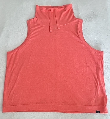 prAna Womens Sleeveless Cowl Neck Tank Top L Coral Hemp Tencel Yoga Active - Image 1 of 4