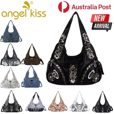 Angel Kiss Handbags Leopard Top Handle Y2K Vintage Shoulder Tote Hobo Bag New AU
