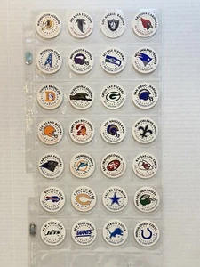 NFL Pogs Milk Cap Lot 28 Vikings Redskins Cowboys Colts Bears Bills Panthers - Picture 1 of 14