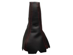 LANCIA Y (1995-2003) Soufflet Levier De Vitesse 100% Cuir - Couture Rouge - Imagen 1 de 1