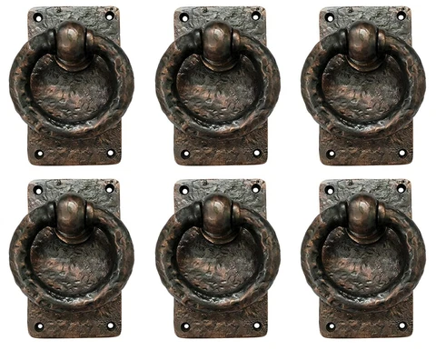 Set of 6 Antique Finish Medieval Iron Door Knockers Door Handle  Door Bells Cover