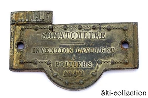 Antique Plate Somatometre, Invention Lavergne IN Poitiers 1842. Lead - Picture 1 of 2