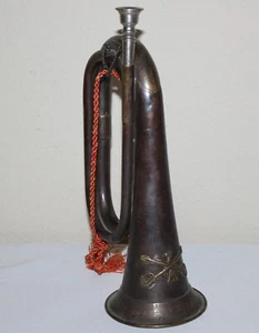 Antique Vintage Unbranded 7th Cavalry Reenactment Bugle And WWII Bugle - Picture 1 of 16