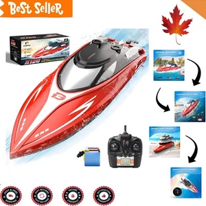 Bateau RC Haute Vitesse pour Piscine & Lac - Bateau de Course 20+MPH avec Batterie Rechargeable - Photo 1 sur 10
