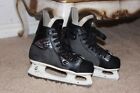 GRAF SUPER 101 Black Fabric covered Ice Hockey boots Skates Junior size 34