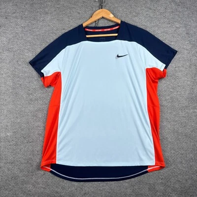 Nike Court Dri-FIT ADV Shirt Mens XL Blue Slam Tennis US Open 22 DN1820-474 - Image 1 of 4