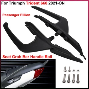 Black Rear Passenger Seat Grab Bar Handle Rail - For Triumph Trident 660 2021-ON - Picture 1 of 18