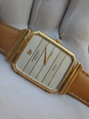 Швейцарские винтажные часы унисекс 1980-х годов с металлическим циферблатом в стиле бака RAYMOND WEIL 9108 25 мм - Изображение 1 из 4