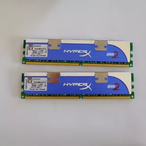 4GB KIT KINGSTON HyperX DDR2 RAM 800MHz PC2-6400U 240-pol. CL5 KHX6400D2K2/4G - Imagen 1 de 2