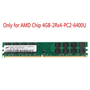 Only For AMD Chipset Micron 4GB 2RX4 PC2-6400U Dimm Memory RAM DDR2 800Mhz 1pcs* - Picture 1 of 8