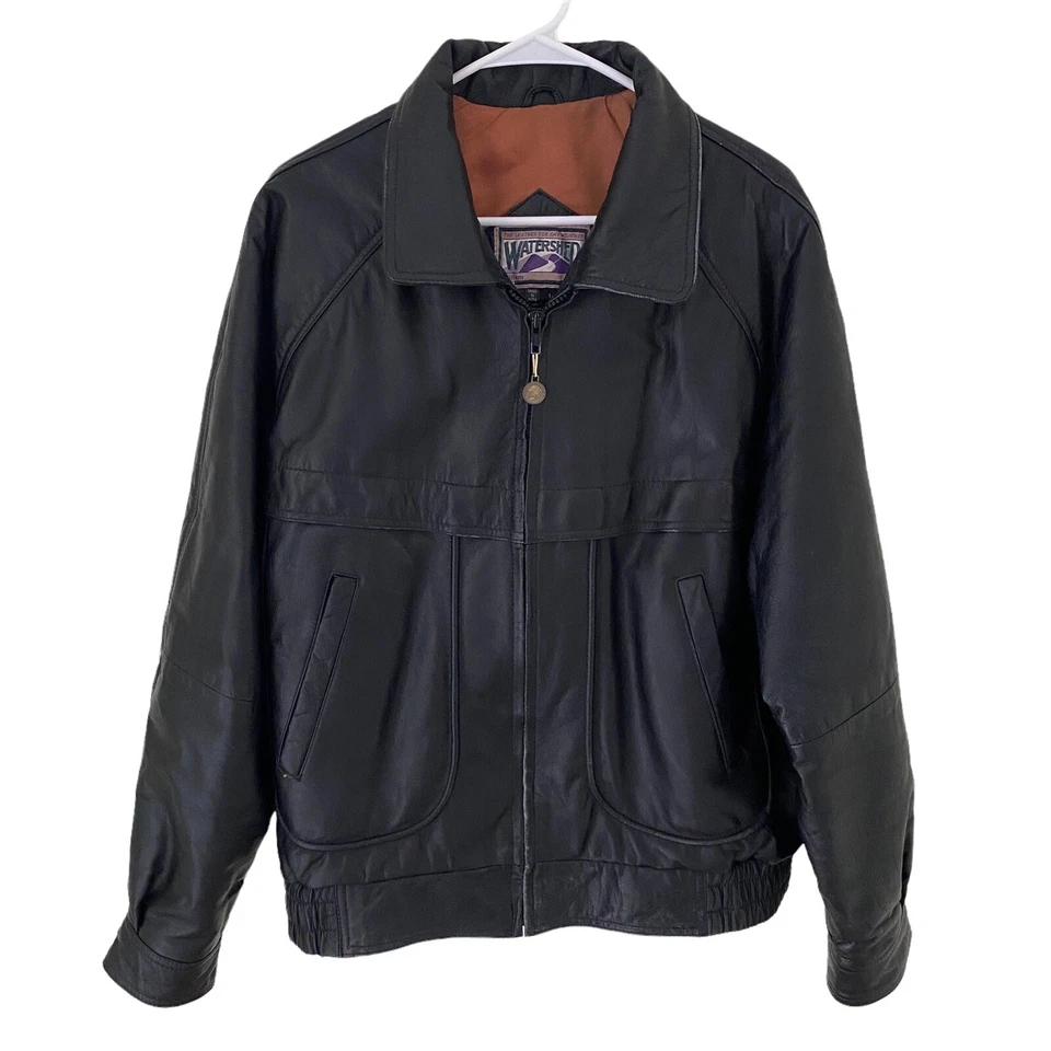 Chaqueta de Cuero De Colección Cuenca William Barry Negra Para Hombre Talla Grande De Colección RARA Foto 1 de 4