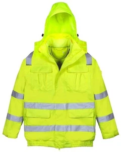 Richard Leipold Warnschutz Regenjacke neongelb Connect-Out mit Reflexstreifen - Bild 1 von 2