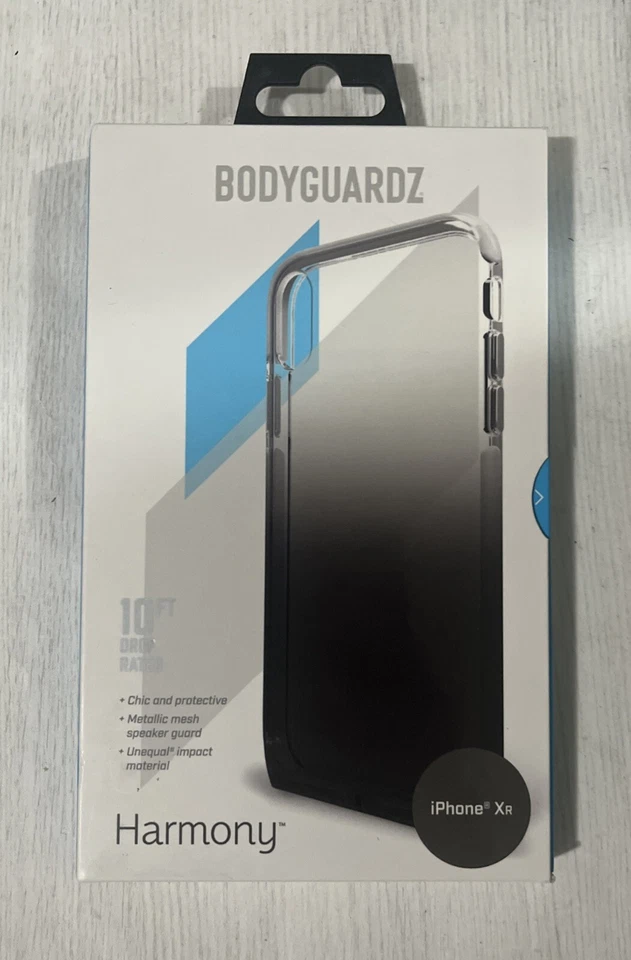 Funda de teléfono BodyGuardz Harmony para iPhone XR, negra/transparente Foto 1 de 1