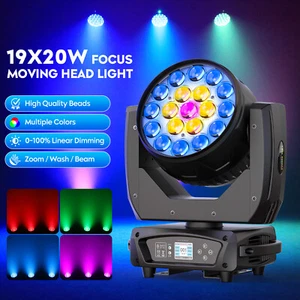 Luz de escenario con zoom LED 19x20W RGBW DMX haz lavado iluminación DJ discoteca barra - Imagen 1 de 17