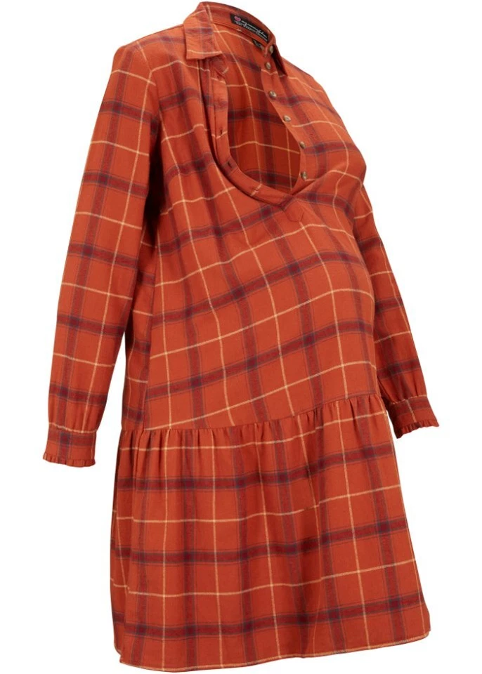 TRAUMHAFTES FLANELL UMSTANDS KLEID IM SUPER DESIGN GR.52 NEU  -5270 - Bild 1 von 1