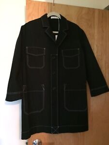 NWT Women’s Peter Jensen black cotton canvas “lab coat”, NWT, size XS