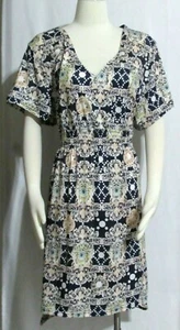 NEW Womens Ladies Plus BODY TOUCH LOUNGE Blue & Peach Abstract Tunic Top 3X - Picture 1 of 6